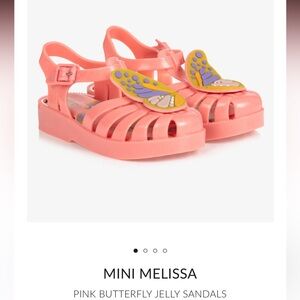 Girls pink butterfly jelly sandals by Mini Melissa